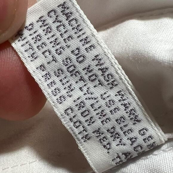 Ms. Chaus White Cotton Blend Shirt Dress Utility Style Midi with Belt Size 14 - Picture 11 of 11